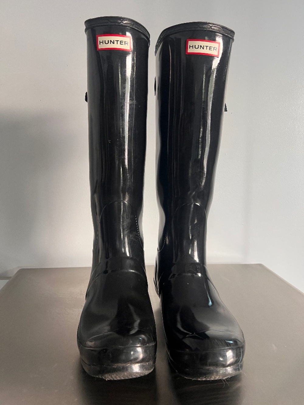 Hunter Boots - Glossy Black, Tall, Size 10